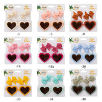 2025 New 3-Piece Photography Accessories Sweet Solid Resin Glasses Ribbon Hair Clip Set with Heart Shaped Sunglasses
