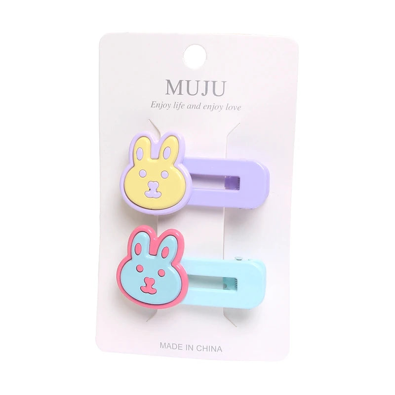 Korean Cartoon Side Hair Clips for Girls – Sweet Kids' Hairpins (Mixed Colours)