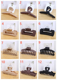 Rapid Sample Large 11cm Fashionable Women's Hair Claws Elegant Coffee Color Plastic Hair Wholesale for Women