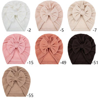Baby Turban Bow Beanie Hat — Soft Cotton, 0–3Y