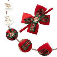 Hot Sell Baby Red Headband Christmas Nylon Hairbows Custom Print Hair Bands New Year Photography Supplies