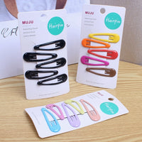 Candy Colour Metal Hair Clips for Girls – Sweet Water Drop Style (5-Piece Set)