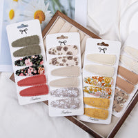 Winter  and Autumn Princess Hair Accessories 6Pcs/Set Simple BB Fabric Hairpins Candy Color Sweet Girl Hairgrip Wholesale