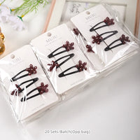 Red & Black Dripping Oil Hair Clips – Star, Heart & Butterfly Hairpins (3-Piece Set)