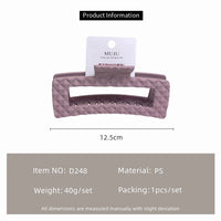 Cut Diamond Shark Claw Clip for Women – Large Frosted Square Back Head Hair Clip (12.5cm)