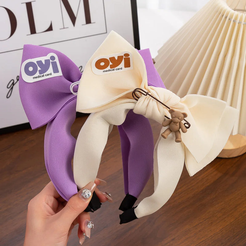 Korean Sweet Large Bows Hairband Summer Cartoon Bear Headbands Hair Hoop Women's Hair Accessories Wholesale