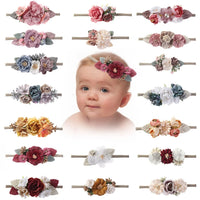 Selling Well Sweet Lovely Faux Flower Leaf Pearl Headband Hair Accessories Baby Girl Hairband Headwear Set