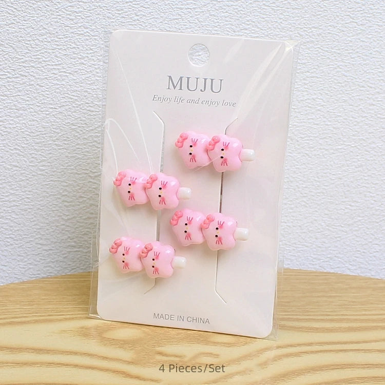 Baby Hair Clips for Infant & Toddler Girls – Sweet Cartoon Hairpin Set (4-Piece)