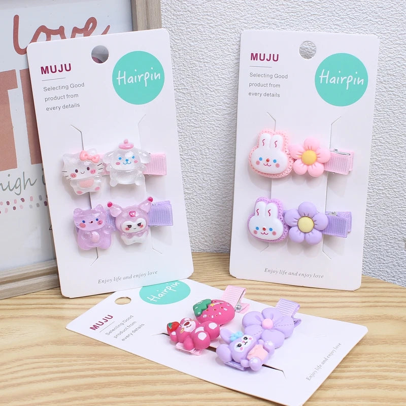 Cartoon Cloth Duckbill Hair Clips for Kids – Candy Colour Baby Hairpins (5cm)