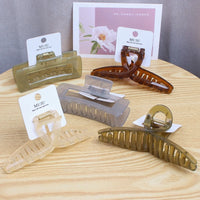 Jelly Colour Large Hair Claw Clips for Women – Seamless Intersect & Rectangle Shark Claws (10.5–12.5cm)