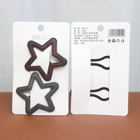 Korean Cloud & Star Snap Hair Clips – PU Leather Hairpins for Women (2-Piece Set)
