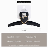 12.5cm High-grade Hair Claws Ribbon Love Large Hair Clip Lacquer Back Head Shark Claw Clips