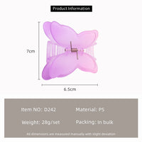 Double Butterfly Gradient Hair Claw Clips for Women – Colour-Change Matte Claws (7cm)