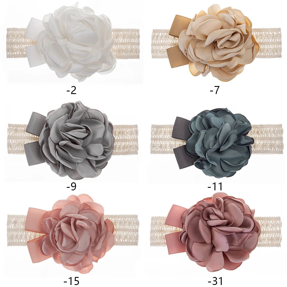Baby Princess Floral Headband — Satin Rosette, 0–4Y