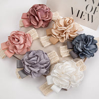 Baby Princess Floral Headband — Satin Rosette, 0–4Y