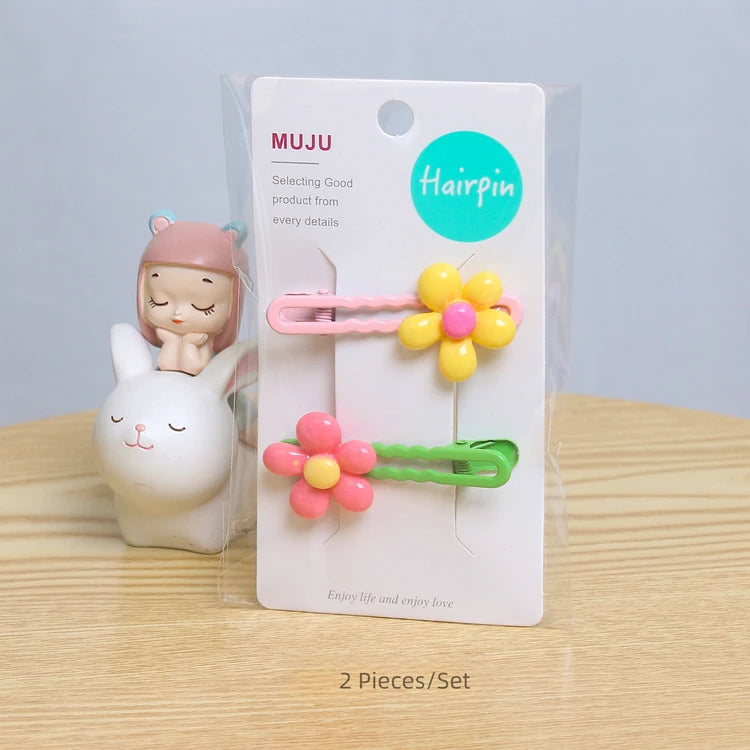 Korean Flower Side Hair Clips for Girls – Sweet Princess Spring Hairpins (2-Pack)