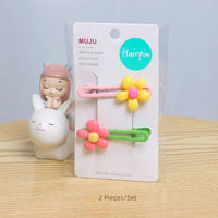 Korean Flower Side Hair Clips for Girls – Sweet Princess Spring Hairpins (2-Pack)