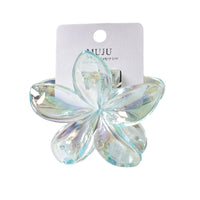 Raped Sample 8cm New Color Transparent Flower Hair Clips Premium Frangipani Hair Claw With Card Hair Clip Flower for Women Girls