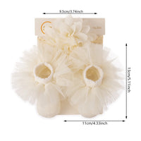 2Pcs/Set 0-12M Chiffon Flower Bowknot Headband With Tulle Trim Cotton Socks Set Baby Girl Hair Accessories