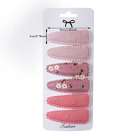 Winter  and Autumn Princess Hair Accessories 6Pcs/Set Simple BB Fabric Hairpins Candy Color Sweet Girl Hairgrip Wholesale