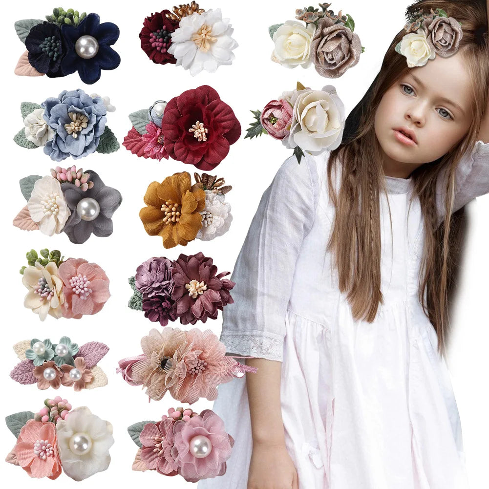 New Style High Quality Cute Fashion Lovely Kids Hair Accessories Flower Hair Pin Children Headband Hair Clips for Baby