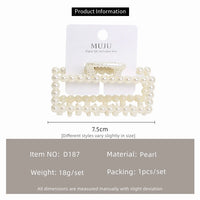 Korean Pearl Hair Claw Clip for Women – Mermaid Retro Temperament Shark Clip (7.5cm)