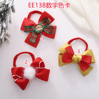Hot Sell Baby Red Headband Christmas Nylon Hairbows Custom Print Hair Bands New Year Photography Supplies