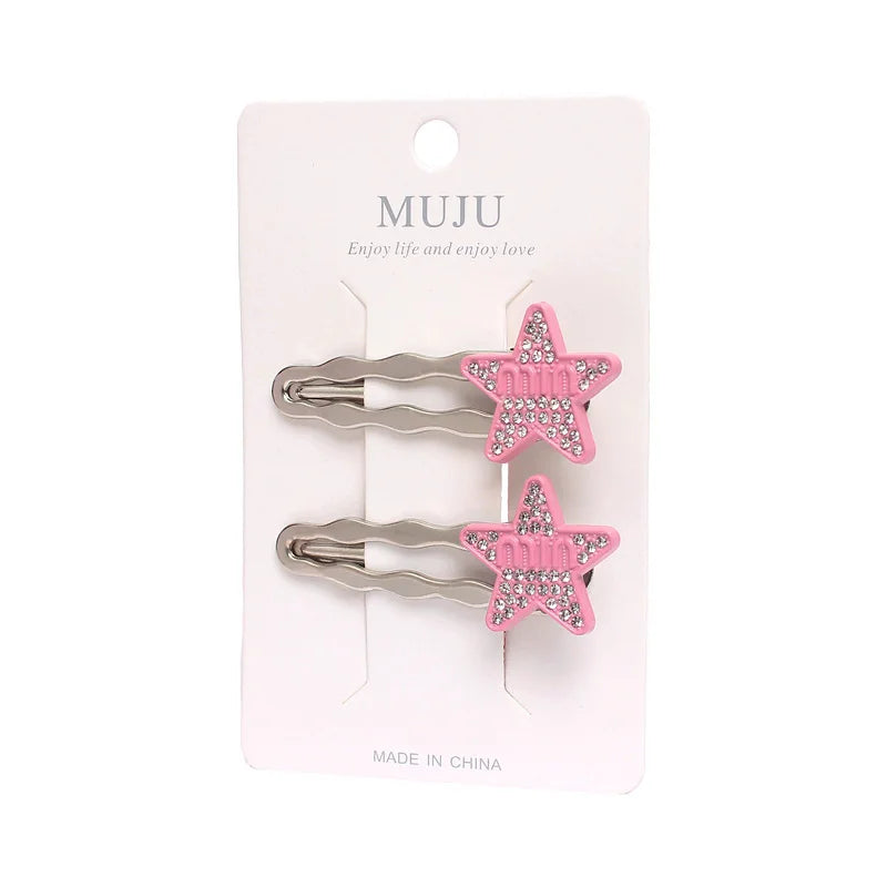 Korean Metal Heart Hair Clips for Women – Sweet Charm Hairpins (2-Pack)