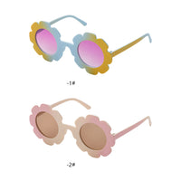 Boy Girls Toddler Sun Flower Shape Cute Tie Dye Kids Sunglasses Retro UV400 Round Frame Sun Glasses Outdoor Sunglasses