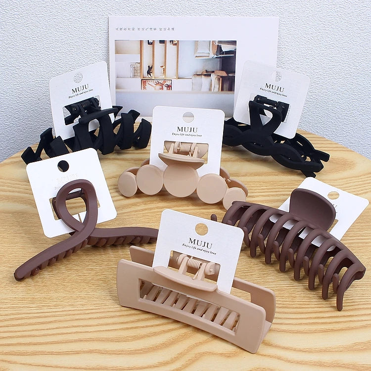 Rapid Sample Large 11cm Fashionable Women's Hair Claws Elegant Coffee Color Plastic Hair Wholesale for Women