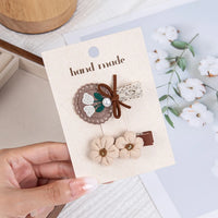 Candy Colour Lace Fabric Hairpins for Kids — Pack of 2