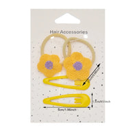 5Sets/Group Simple Sweet Lovely Simple Hair Ties Rubber Band with Drop BB Hair Clips Set Hair Accessories for Kids Girls