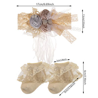 New Arrive White Lace Socks and Headband Set Baby White Headband for Baptism Princess Hair Accessories