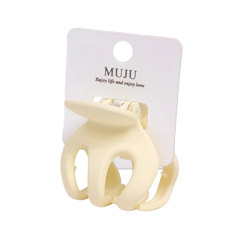 Stylish New Design Korean Version 4.5cm Pumpkin Hair Claws Rapid Sample Frosted PC Material for High Ponytail Girl