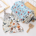 Newborn Swaddle Blanket & Knit Cap Gift Set — Floral Print
