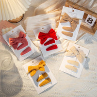 Fancy Fashion Custom Newborn Latest Headband Set Faux Cashmere Big Bow Hair Clips Set Lady Girl Sweet Princess Accessories