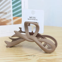 Maillard Style Matte Butterfly Hair Claw Clips for Women – Large Spray Paint Bow Claws (13cm)
