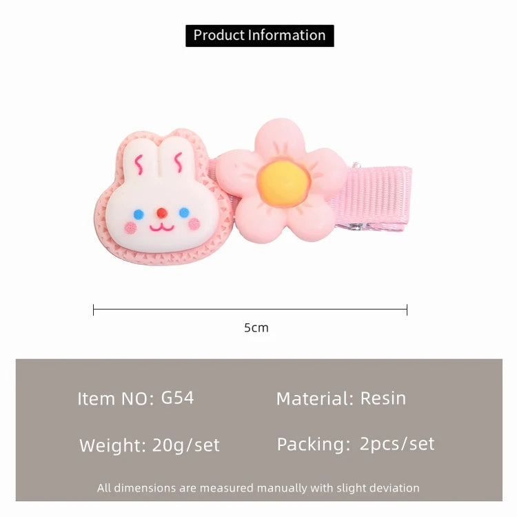 Strawberry Bear Hair Clips for Kids – Sweet Cartoon Hairpins (2-Pack)