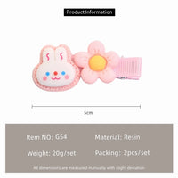 Strawberry Bear Hair Clips for Kids – Sweet Cartoon Hairpins (2-Pack)