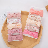 Muslin Cotton Big Bow Headband Set — Newborn to Toddler, Pack of 5