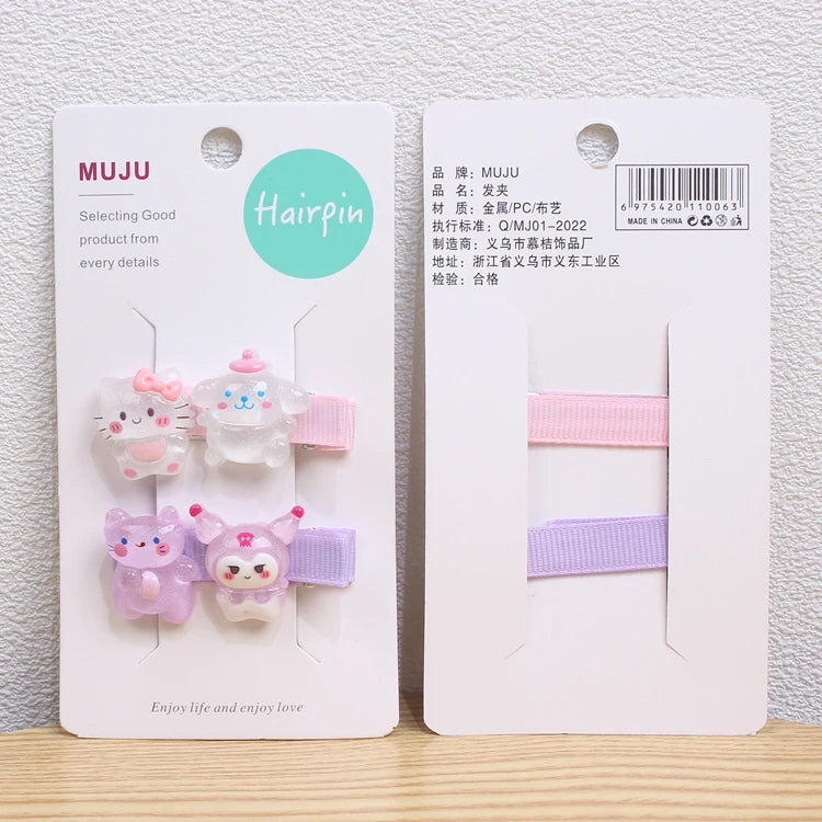 Cartoon Cloth Duckbill Hair Clips for Kids – Candy Colour Baby Hairpins (5cm)