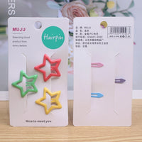 Kids' Hair Clips Set – Cute Bow, Star & Drop Styles for Girls (3.2cm)