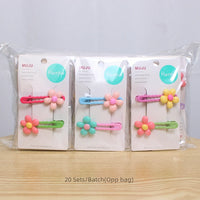 Korean Flower Side Hair Clips for Girls – Sweet Princess Spring Hairpins (2-Pack)