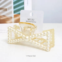 Light Luxury Pearl Claw Hair Clips 11cm Fashionable Plastic Styling for Back Head Shark Rapid Sample Available