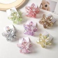 Raped Sample 8cm New Color Transparent Flower Hair Clips Premium Frangipani Hair Claw With Card Hair Clip Flower for Women Girls