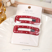 PU Leather Dripping Oil BB Hair Clips for Women – Rectangle Side Bangs Hairpins (2-Pack)