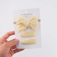 Fancy Fashion Custom Newborn Latest Headband Set Faux Cashmere Big Bow Hair Clips Set Lady Girl Sweet Princess Accessories