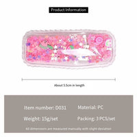 Quicksand Glitter BB Hair Clips for Girls – Gradient Sequin Side Bangs Clips (3-Piece Set)