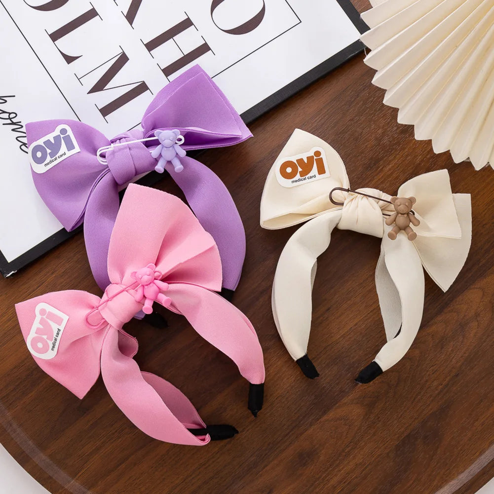 Korean Sweet Large Bows Hairband Summer Cartoon Bear Headbands Hair Hoop Women's Hair Accessories Wholesale
