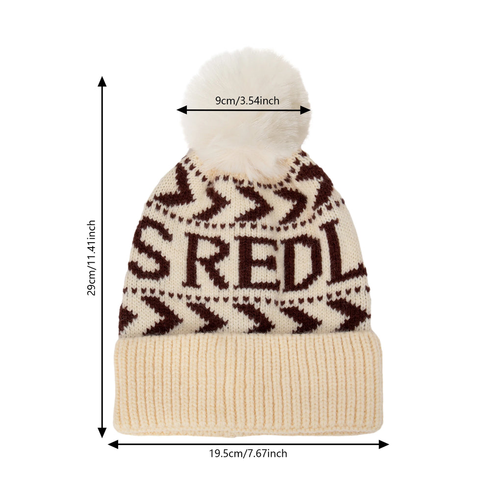Kids Snowflake Pom Pom Beanie — Acrylic, Unisex 3–14Y